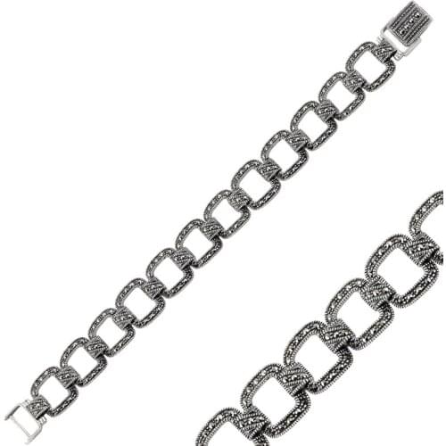 Silver 925 Sterling Marcasite Sterling Bracelet