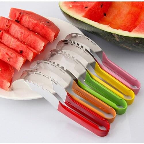 Stainless Steel Watermelon Slicer Color Watermelon Slicing Tool Sharp Blade with Non-slip Rubber Handle Quick Melon Slicer 2021