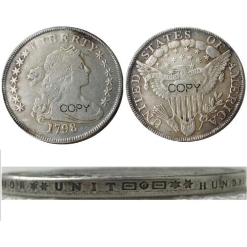 US 1798 Draped Bust Dollar Silver Plated Copy Coin