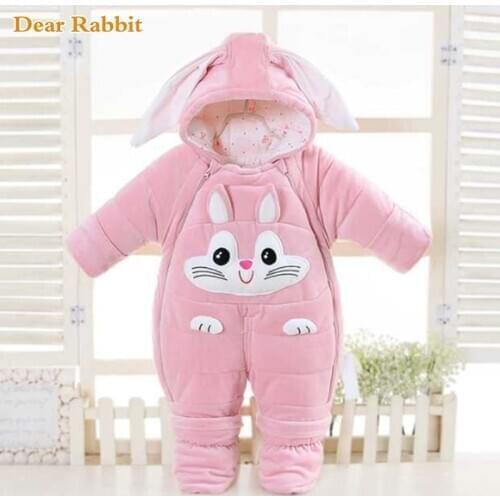 -30 degrees cold Winter warm Baby girl Clothes 2020 New born Style Baby Rompers Baby Boys Jumpsuits cute Cartoon Infant Overalls