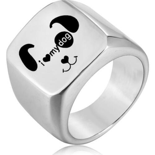 Ufine Fashion Square Ring Viking sign Titanium Steel Mens Ring Cast stainless steel symbol Rings jewelry R074