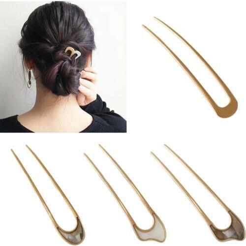 Women Girls Japanese Style Metal Alloy U-Shape Hair Clip Vintage Hair Sticks For Women Lady Hairpin Bun Tool Headwear