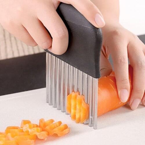 Stainless Steel Wave Onion Potato Slices Diy French Fries Corrugated Manual Homemade French Fries Cutting Strips