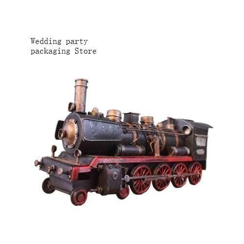 1pcs Steam retro creative ornament handmade iron locomotive practical gift iron home decoration model