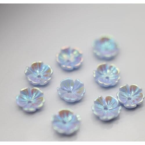 100 PCS 8mm Resin Imitation Shell Flower Bead Caps DIY Hand Made Accessories For Jewelry Making