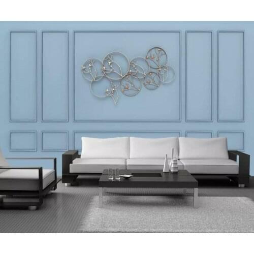 3d three-dimensional simple European blue decoration grid metal background wall