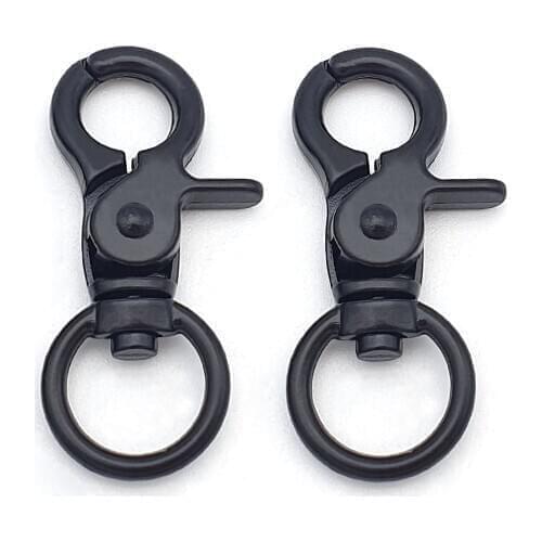 4x Black Color Round End Swivel Snap Hook For Handbag Making