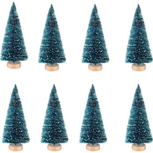48 PCS Miniature Christmas Tree Artificial Snow Frost Trees Pine Trees Sisal Trees for Christmas DIY Craft