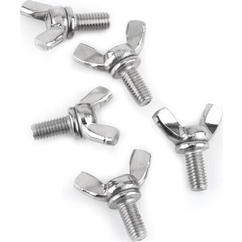 5Pcs M6 Butterfly Screw Bolt Wing Hand Bolts Screws DIN316 304 Stainless Steel Thumbscrew Fastener tornillos