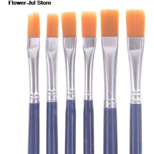 6Pcs Nylon Hair Watercolor Acrylic Oil Paint Brush Set Different Shape Paint Brush For Drawing Painting Art Supplies