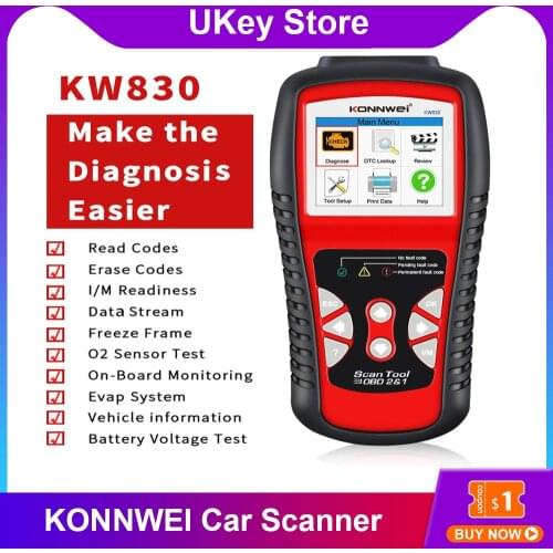 KONNWEI KW830 ODB2 Auto Car Diagnostic Scanner for Car After 1996 Universal 12V battery Auto OBD2 EOBD Fault Error Code Reader