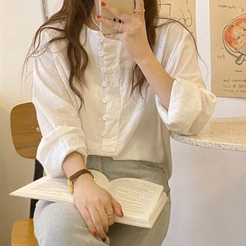 Alien Kitty Stylish Women Striped Plus Size Office Lady High Street Chic Tops 2021 Mujer All Match Autumn Elegant Femme Shirts