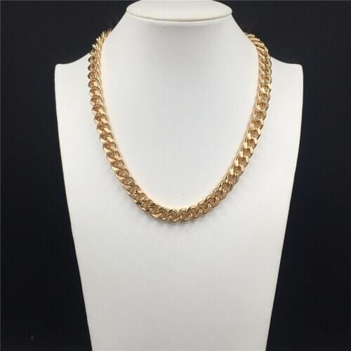 Chunky Gold Color Plating Chain Necklace For Women Girl Man Unisex Bohemia Casual Elegant Chic Modern Cuba Heavy Style Accessory