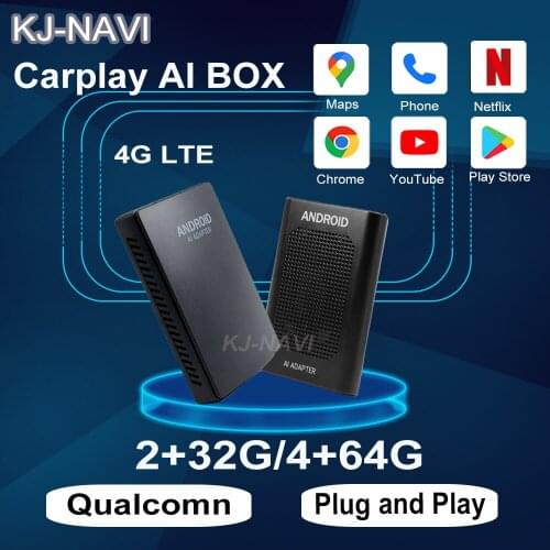 For Apple Carplay AI Box TV Box Plug & Play Auto Car Entertainment System For BMW Toyota Audi VW Benz Ford Mirror Carplay 4+64G