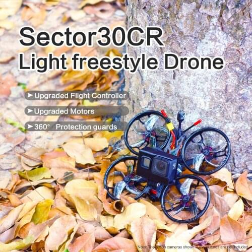 HGLRC Sector30CR 3inch Cinewhoop Freestyle FPV Drone Sector150 Upgraded Version 3'' Freestyle Drone with Zeus nano 350mW VTX