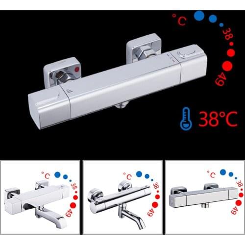 Shower System thermostatic shower bath mixer with thermostat wall mounted shower tub faucet water mixer bath griferia