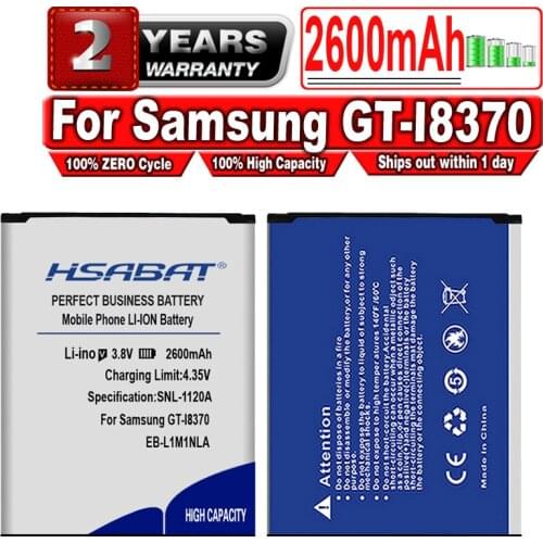 HSABAT 2600mAh EB-L1M1NLA, EB-L1M1NLU Battery for Samsung GT-I8370, GT-I8750, SCH-i930, SGH-T899M