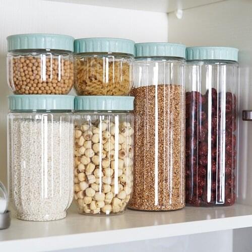Kitchen transparent sealed jar food storage jar milk powder bottle plastic household grains storage box storage jar