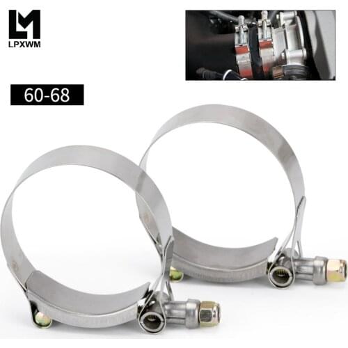 LPXWM - 2Pcs/Lot 2.25\" Clamps (60-68) Stainless Silicone Turbo Hose Coupler T Bolt Clamp Kit High Quality SS304 LPXWM5251