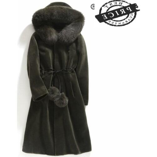 Fur Coat Real Female 100% Wool Jacket Women Winter Clothes 2021 Korean Natural Fox Fur Sheep Shearing Coats Hiver 0001a