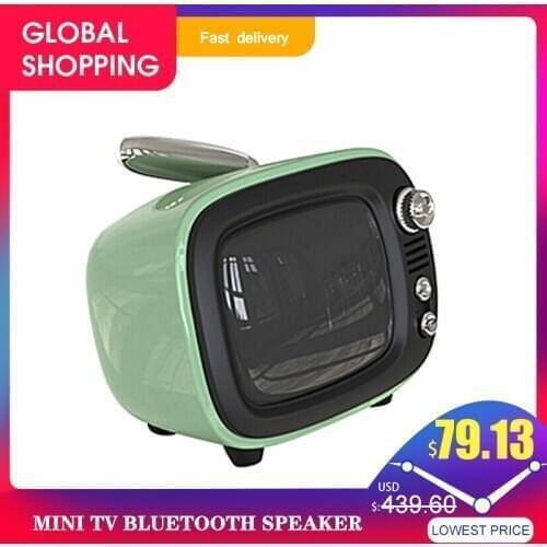 Mini TV Bluetooth Speaker Wireless Bass Bluetooth Speaker Portable Bass Small Alarm Clock Speaker Portable Speakers