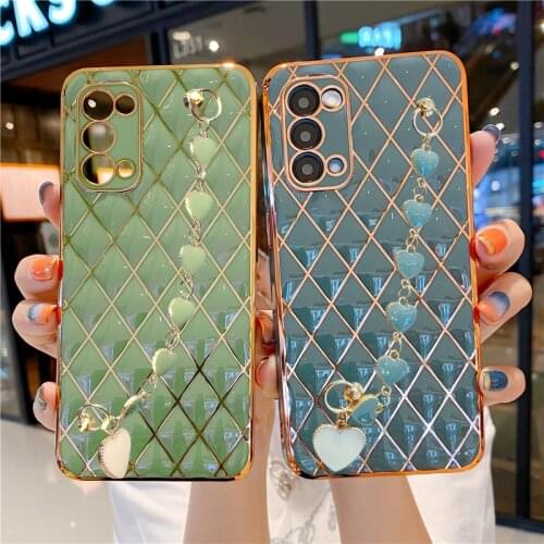 Fashion Plating Jelly Bracelet Wristband Soft Case For Samsung Galaxy A52 5G A72 A12 A02S A32 F62 M60 Back Cover S21 Ultra