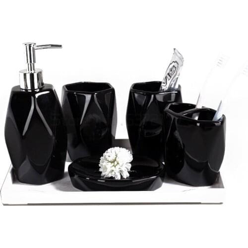 Nordic bathroom five piece set ceramic simple tooth cup gargle cup creative gift gargle set