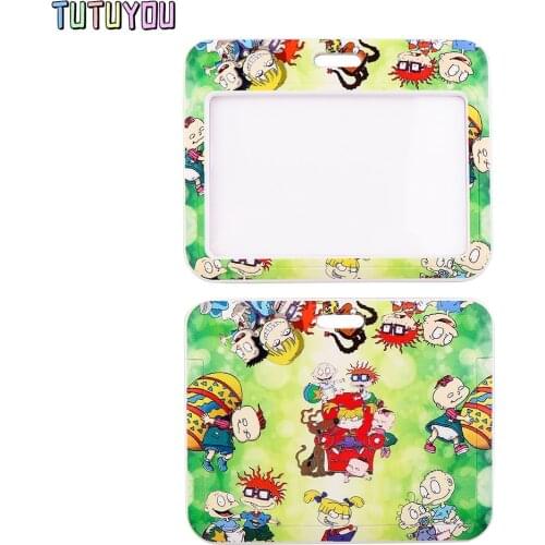 PC3161 Cartoon Naughty Boy Lanyard Card Holder Student Hanging Neck Mobile Phone Lanyard Badge Subway Access Card Holder