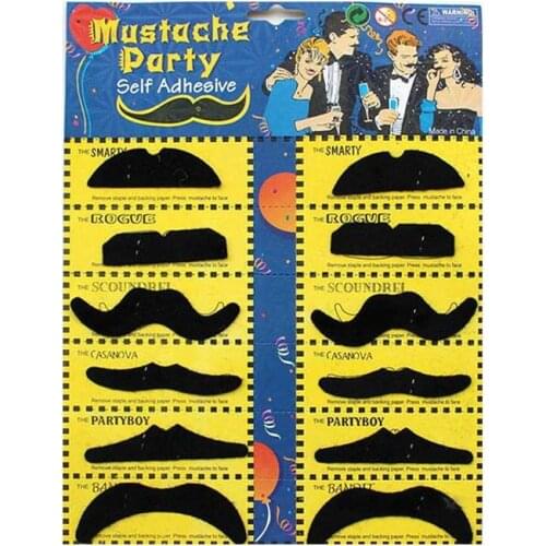Party Fake Mustache Halloween Decorations Cosplay Costume Novelty Funny Beard Handlebar Mustaches Moustache Christmas Gift SN202