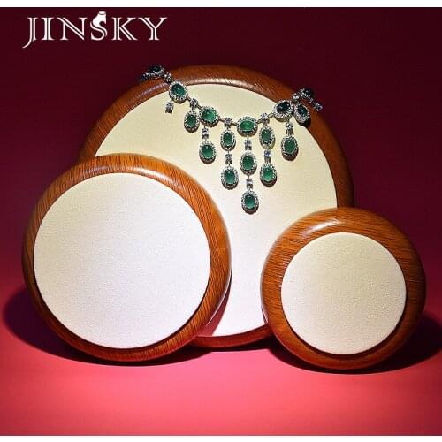 Solid wood microfiber jewelry platform jewelry display pad ring earring earring storage tray jewelry props