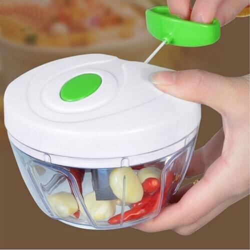 Hand Chopper Manual Rope Food Processor Silcer Shredder Salad Maker Garlic Onion Slicer Cutter Kitchen Tools 500ml