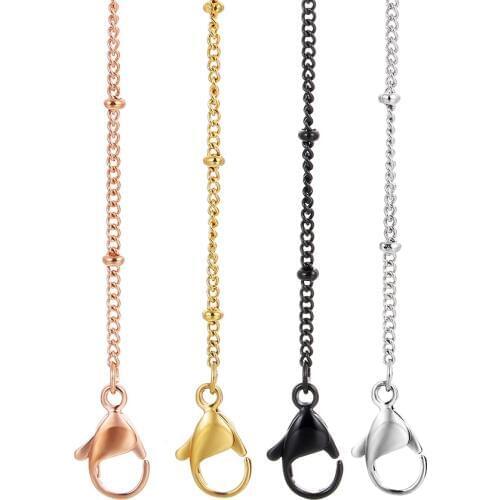 316L Stainless steel ball station chain for pendant necklace 4 Colors