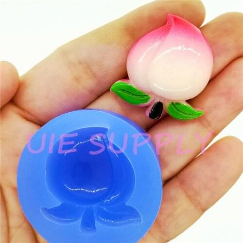 SYL181 30.3mm X 28.1mm Peach Silicone Mold Fondant Cake Decoration Candy Resin Clay Earrings Necklace Craft Soap Candle