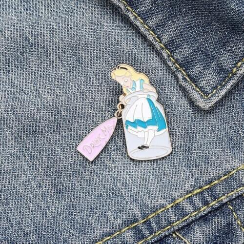 Pines Cartoon Princess Brooch Women Enamel Pins Metal Brooches for Clothing Pin Woman Badges for Backpack Badge Gifts Broches