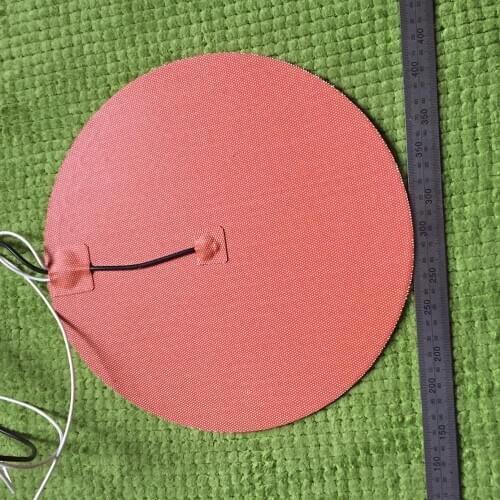 W/3M PSA & NTC 100K Thermistor,Dia 600mm,1500W 220V Round Silicone Heater Pad,3D Printer Heater,Heatbed, Electric heating plate