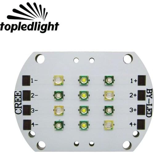 Topledlight Customize 4 Channel Cree XPE XP-E + Epileds Led Emitter Lamp Light 9V 350-600mA 420NM 450NM 6000K Led Downlight