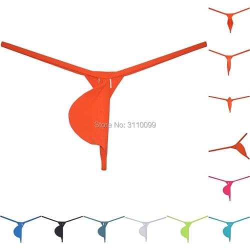 Mens Tear Drop T-back Bulge Pouch Underwear Lightsome breathe freely Mini Skinny Ice Silk G-string Tangas