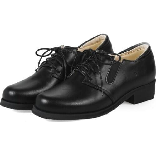 Big Size Fashion lace up casual low heels ladies high heels women shoes woman pumps