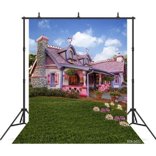 House Grass Photography Background For Photograph Accessories Family Child Kids Vinyl Cloth Printed Photo Backdrops Photo Studio
