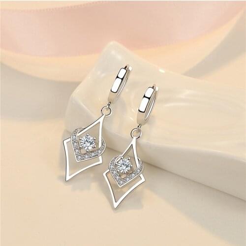 Top Quality Zircon Heart Drop Earring Female Party Accessories Fashion Silver 925 Earring Girls Engagement Jewelry Female