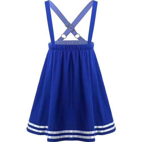 Girls Suspender Skirt Kids Solid A-line Elastic Waistband Braces Skirts Kids Japanese Style Casual School Uniform