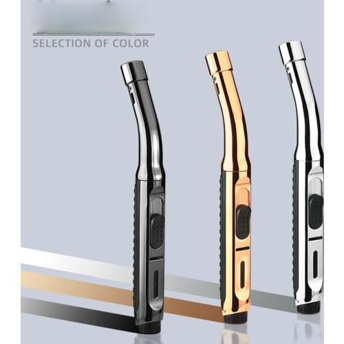 Direct Charge Torch Lighter Metal Windproof Cigar Moxibustion Igniter Outdoor Ignition Lock Fire Soplete Cocina Jet Lighter