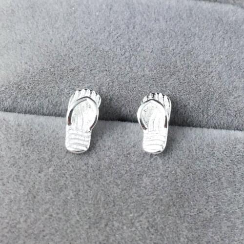 Daisies 925 Sterling Silver Jewelry Slippers Stud Earrings Pure Silver Women Kids Statement Earrings Brincos Pendientes de plata