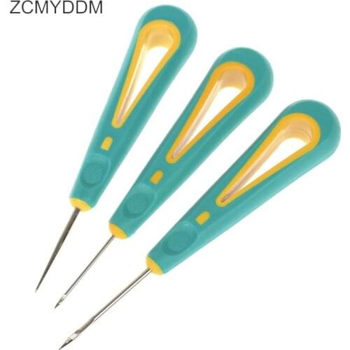 ZCMYDDM 1/3Pcs Rubber Handle Sewing Awl for Leathercraft Shoe Repair Stitcher Shoes Bags Repairs Tools DIY Sewing Accessories