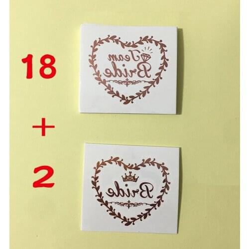 20pcs Bronzing Wedding Team Bride Bride Bridesmaid Team Tattoo Stickers