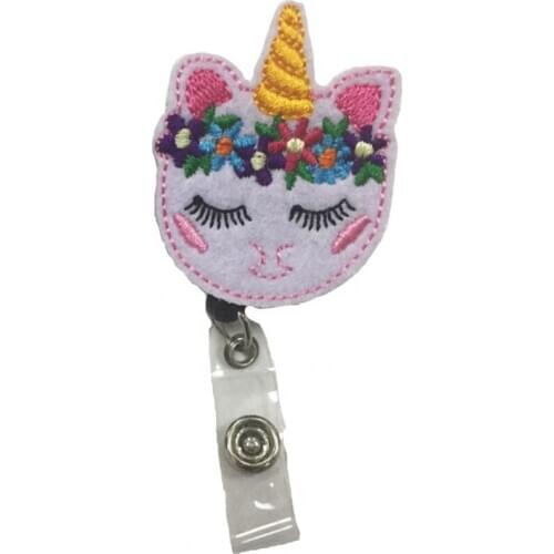 20pcs/lot New Style cute animal Felt doctor/nursing Retractable Id Badge Holder Reel