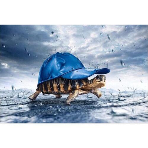 5D Diy Diamond painting Cartoon rain turtle Cross stitch Full Square Round Diamond embroidery mosaic Wedding DecorationZP-3421