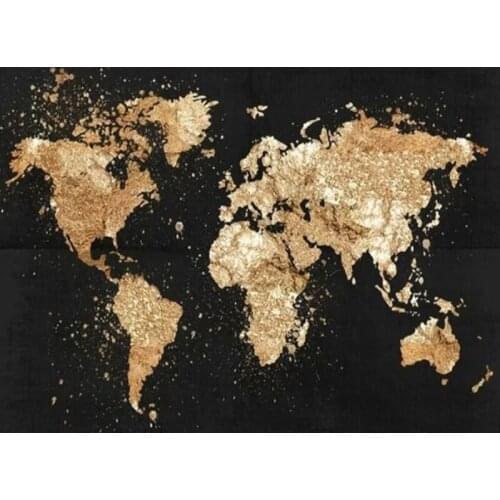 Abstract World Map Diamond Painting Full Square Round Mosaic Embroidery Picture Of Rhinestone Living Room Stydy Home Decor Gift