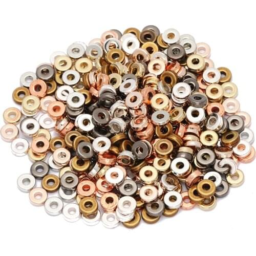 200/400pcs/lot 6x2mm CCB Charm Spacer Beads Wheel Bead Flat Round Loose Beads For DIY Jewelry Making Supplies Accessories
