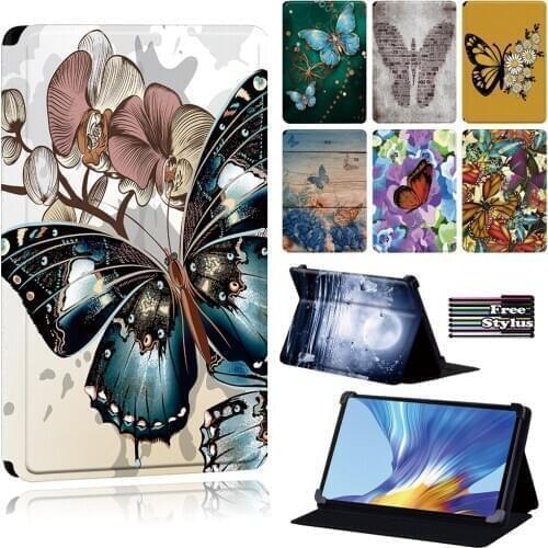 Cover Case for Huawei Enjoy Tablet 2 10.1/MatePad(Pro 10.8/T8)/MatePad(10.4/10.8)/Honor V6 Soft Leather Butterfly Tablet Case